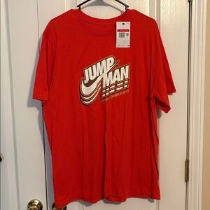 JORDAN jump man red tee size Large